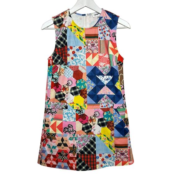 Desigual Patchwork Romper Dress Mini Johnson Hartig Pinafore Mosaic Small - Picture 3 of 9